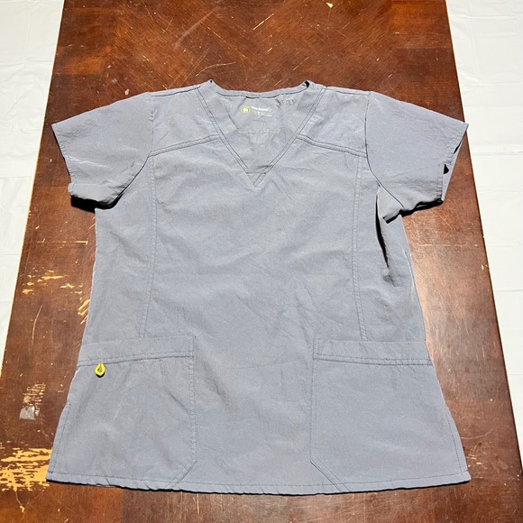 WonderWink Tops - WonderWink Four-Stretch V-Neck Scrub Top Pewter Gray Womens Medium 6108